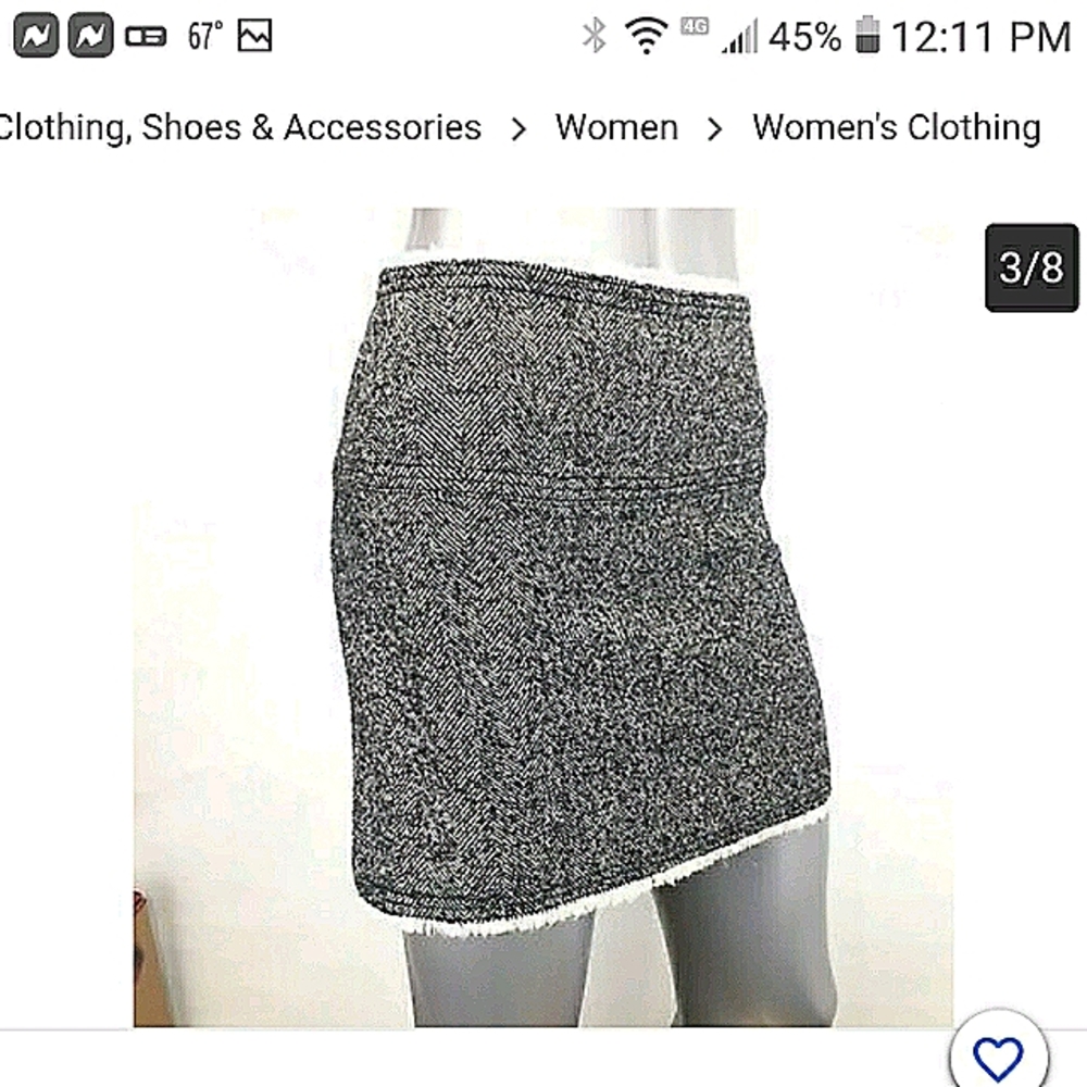 J. crew tweed raw edge skirt